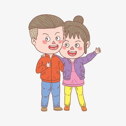 卡通手绘人物游玩小情侣图片素材其他格式下载动漫人物大全