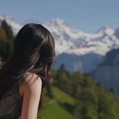 清新唯美欧美女生意境背影