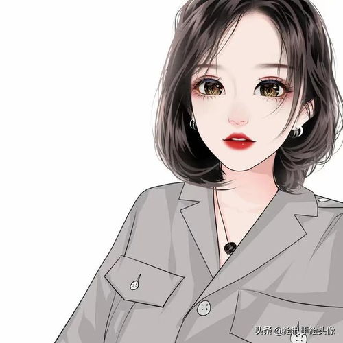 30岁短发女士漫画头像,一定要剪一次短发,网友说真好看