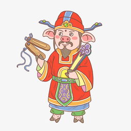 猪年2019年卡通手绘猪八仙曹国舅图片素材其他格式下载动漫人物大全