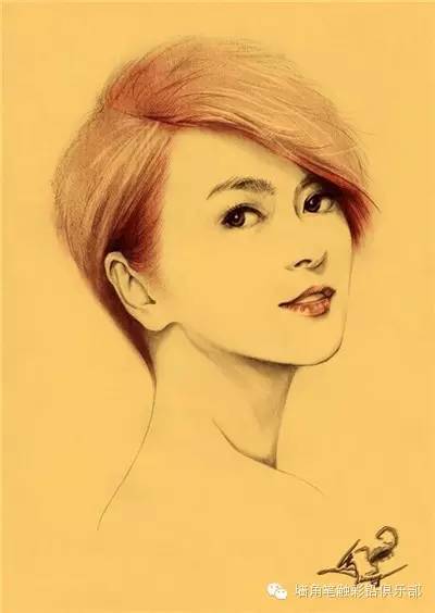 一组漂亮的女生线描肖像