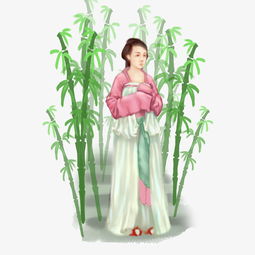 古风小人仕女汉服竹子清新唯美png图片素材其他格式下载动漫人物大全