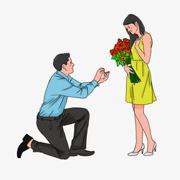 婚礼季男士手拿钻戒跪地求婚插画图片素材其他格式下载动漫人物大全