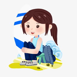 旅游女孩休息插画图片素材其他格式下载动漫人物大全