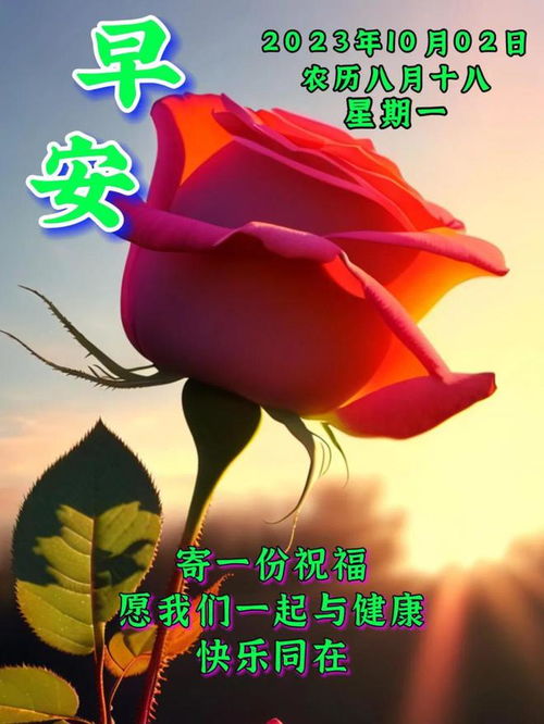 2023年10月2日早安表情图片大全,早安祝福问候语,愿君周一快乐