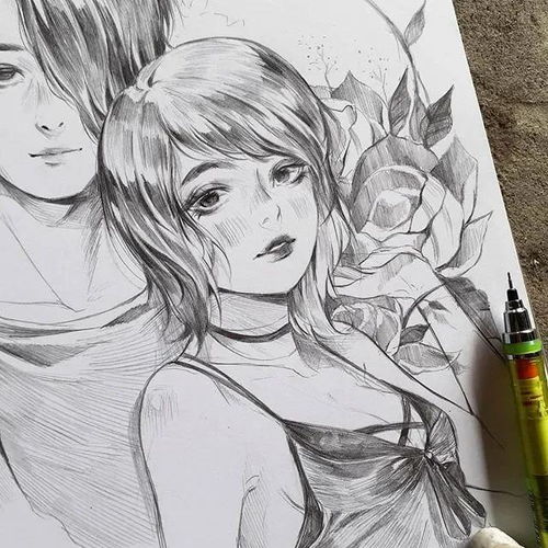 超多风格动漫少女人物线稿素材临摹