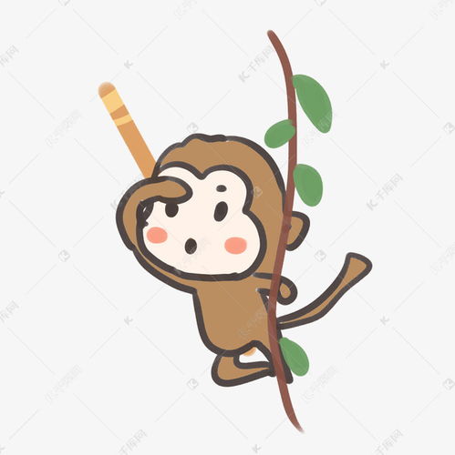 卡通树枝猴子素材图片免费下载千库网