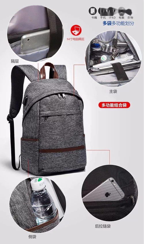 智能时尚防盗背包,玩着手机也能充电