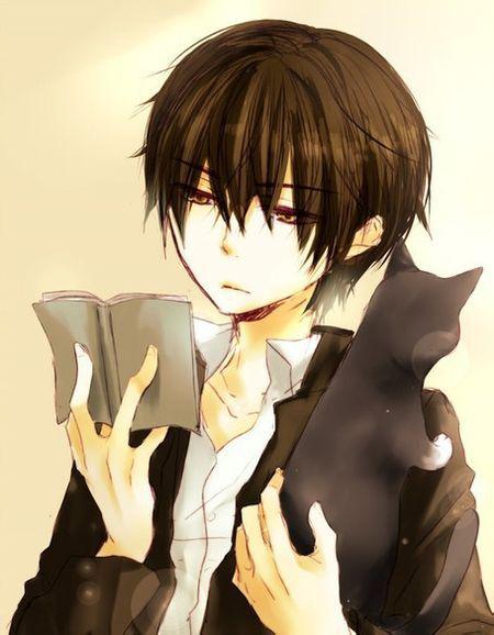 求抱着猫的动漫男头