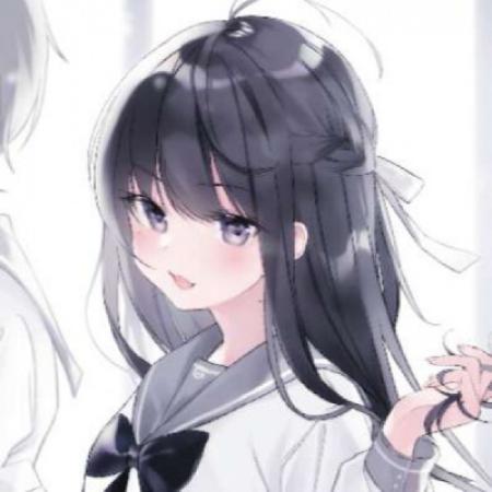 qq头像卡通女生,眼里长着微笑的女孩