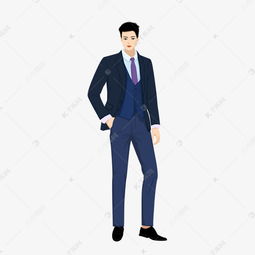 穿西装的帅哥手绘高清图素材图片免费下载千库网