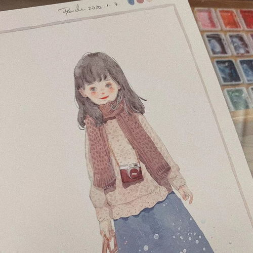 水彩少女手绘穿搭卡通插画水彩教程治愈系森系头像