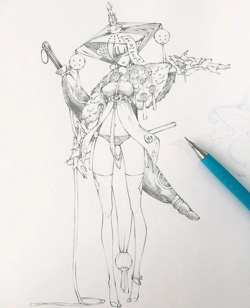 手绘动漫女孩头像线稿素材参考