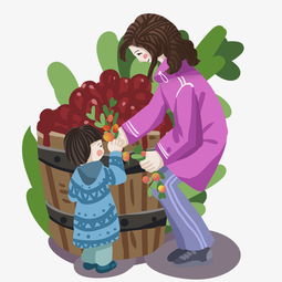 秋季养生卡通手绘风吃养生果图片素材其他格式下载动漫人物大全
