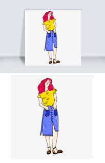 卡通手绘插图清新少女欧美大气psd源文件图片素材psb格式下载动漫人物大全