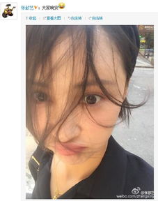 张歆艺头发凌乱撅嘴自拍表情俏皮搞笑