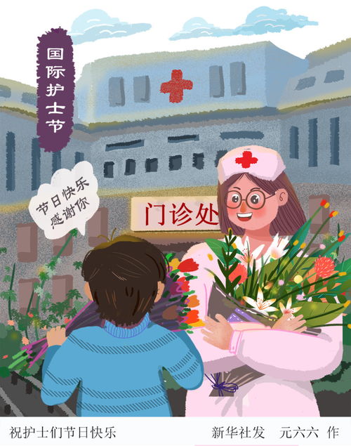 图表插画祝护士们节日快乐