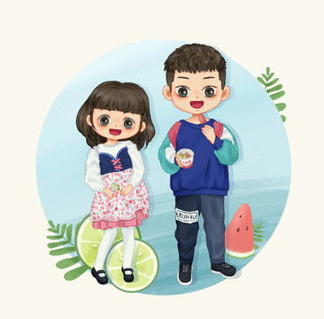 卡通亲子头像