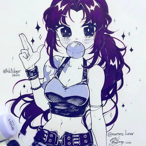 马克笔手绘q版手绘漫画女生人物素材