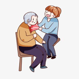 手绘卡通重阳节回家探望老人图片素材其他格式下载动漫人物大全