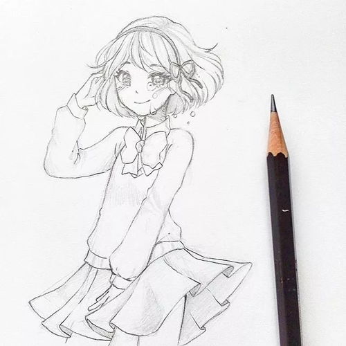 线条感十足的动漫人物素描,超美少女
