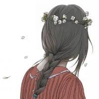 简约卡通头像女生背影孤独背影