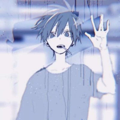 蓝色系动漫男生头像