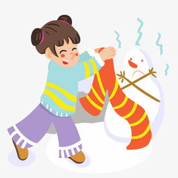 冬季女生给雪人围围巾图片素材其他格式下载动漫人物大全