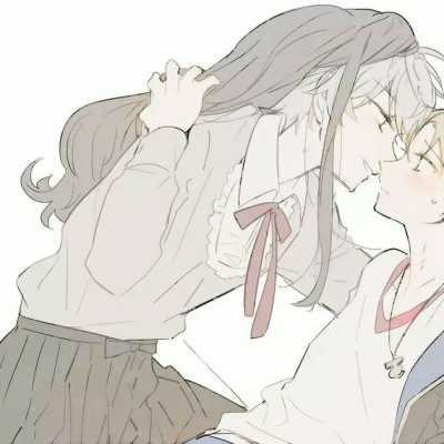 漂亮二次元男女恋人头像