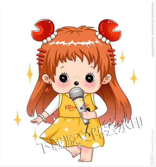 蒙奇奇12星座巨蟹座插画卡通图片