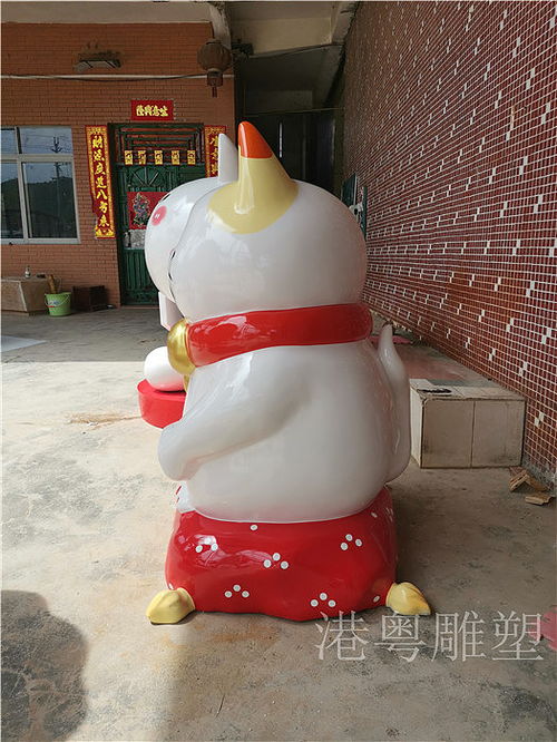 招财进宝玻璃钢卡通招财猫雕塑店铺开业送礼吉祥物摆件
