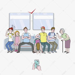 手绘地铁上人素材图片免费下载高清png千库网图片编号9362405