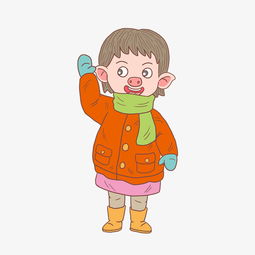 猪年卡通手绘冬日小猪妹图片素材其他格式下载动漫人物大全