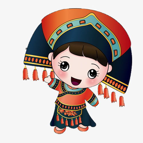 壮族卡通少女素材图片免费下载高清装饰图案png千库网图片编号6910196