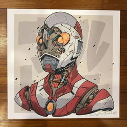 他把所有的漫画人物都改造成了机械人,然后就有了下面这些插画