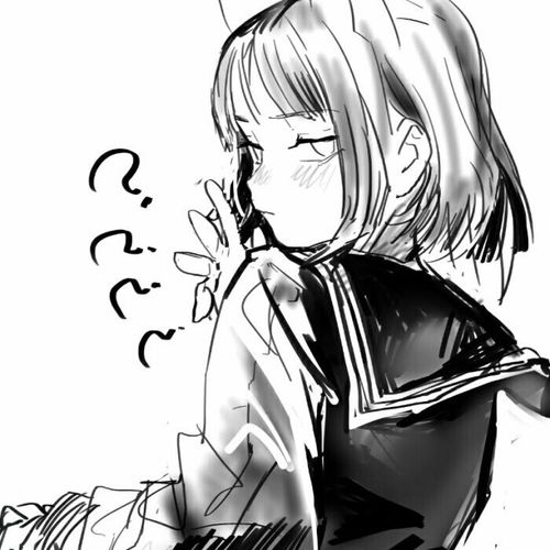 可爱黑白漫画女头