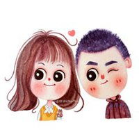 手绘韩范儿卡通情侣头像2019