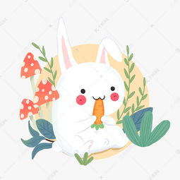 卡通手绘可爱动物插画兔子素材图片免费下载千库网