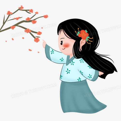 赏花的古风女孩png图片素材免费下载赏花png30003000像素