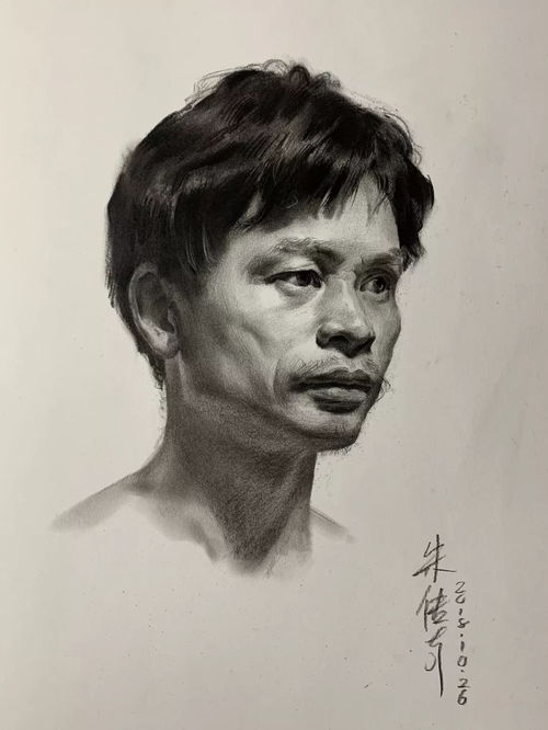 第三九集朱传奇教你画沧桑男中年四分之三侧素描头像