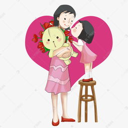 卡通母女亲子装可爱母女俩素材图片免费下载千库网