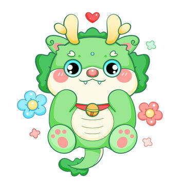 卡通龙年新年春节2024数字