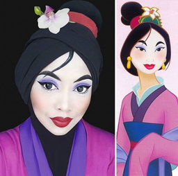 女化妆师cosplay迪士尼卡通人物以假乱真
