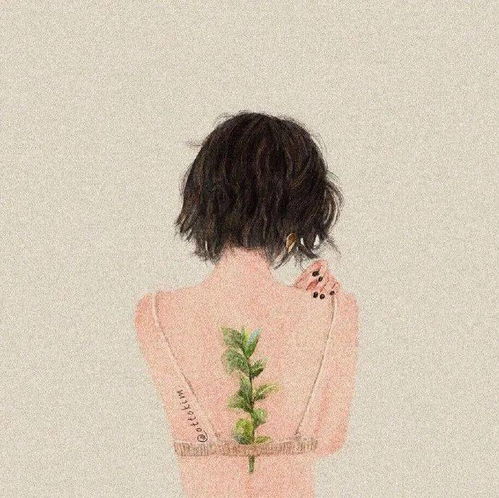 简约卡通头像女生背影简约