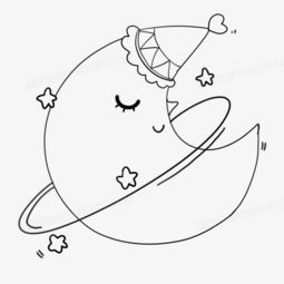 原创月亮星星黑白简笔画元素png图片素材下载元素png熊猫办公