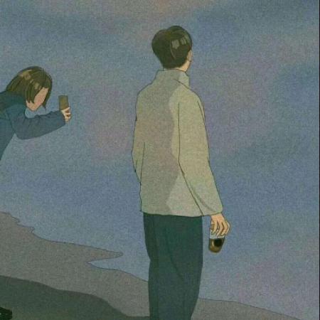 插画情侣头像情侣专用,手绘情侣头像一对两张