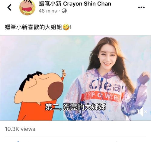 组图破次元壁饭制表情包被蜡笔小新翻牌迪丽热巴追星成功