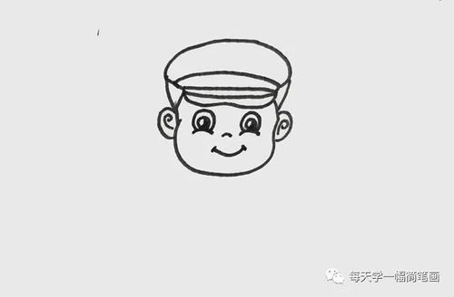 每天学一幅简笔画警察简笔画步骤图片大全