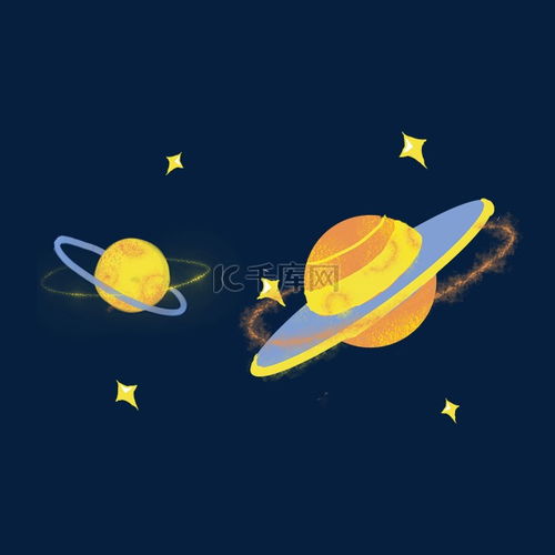 卡通炫酷手绘宇宙星球星星组合png素材图片免费下载千库网