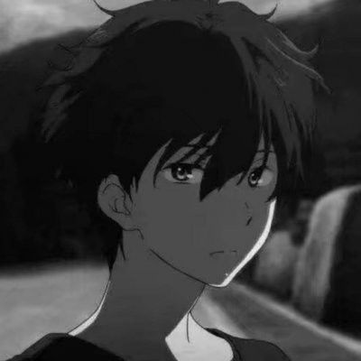 黑暗伤感系二次元男生头像二次元男生黑白qq头像